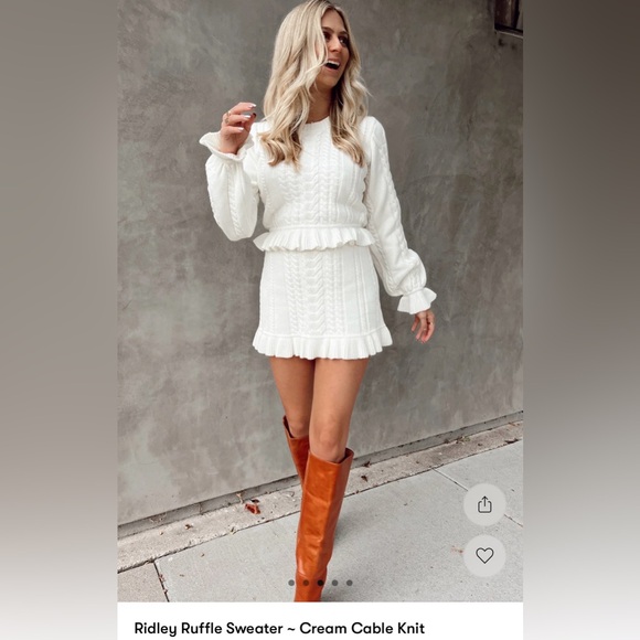 Show Me Your MuMu Dresses & Skirts - Show Me Your MuMu White Cable Knit Mini Skirt